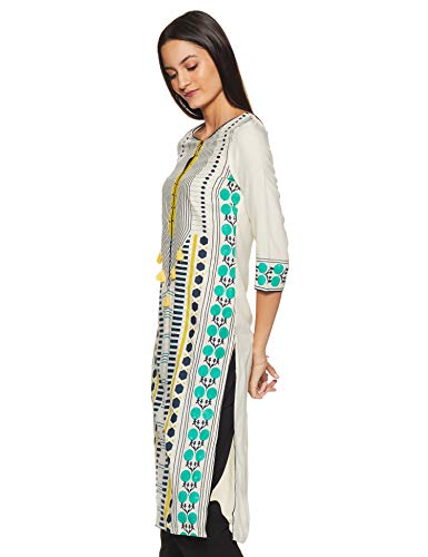 W for Woman Women's Synthetic Kurta (18AUW17486-51117_White_XS (6))