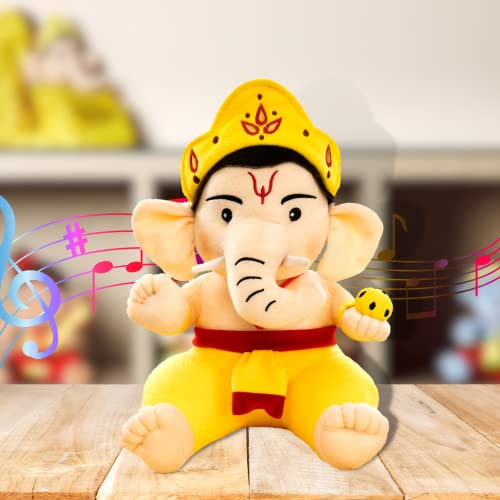 Panda's Box Mantra Chanting Baby Ganesha (11 Inches) | Musical Soft Plush Toy | Best Gift for Infants, Toddlers & Babies