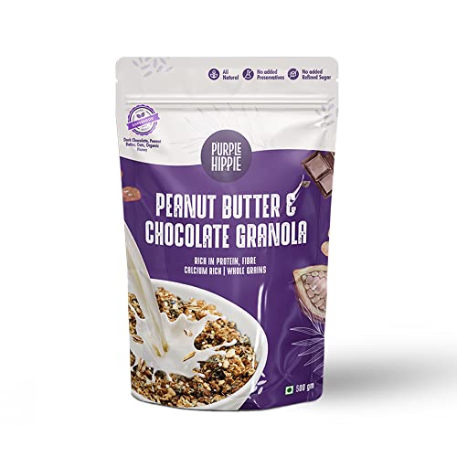 Purple Hippie Peanut Butter & Chocolate Granola Breakfast Cereal 500gm