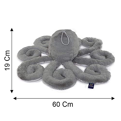 Webby Giant Realistic Stuffed Octopus Animals Soft Plush Toy, Grey