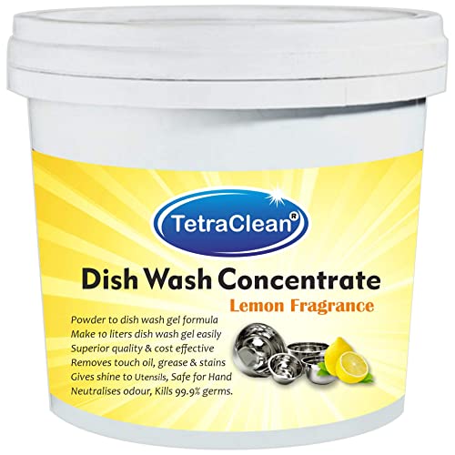 Tetraclean Quality Dish Wash Concentrate Powder for Formulation of 10 L Dish Wash Gel in Lemon Fragrance (500 GM)