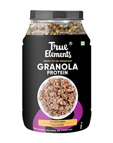 True Elements Protein Granola 900g - Granola with 19g Clean Protein | Gluten Free Protein Granola | 100% Wholegrains and Natural | Healthy Breakfast Cereal with High Protein