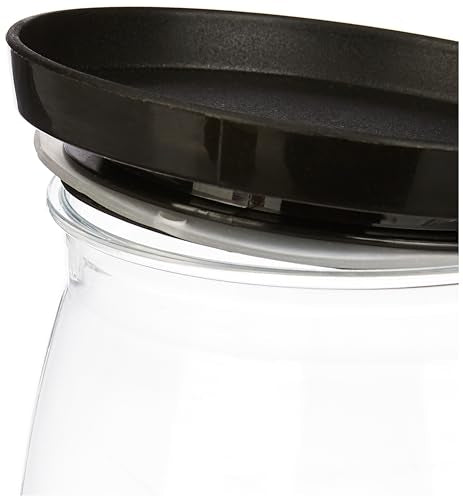 Amazon Brand - Solimo Plastic Storage Jar and Container Set I Air Tight & BPA Free Containers for Kitchen Storage Set I Grocery Kitchen Container Set I Multipurpose Jar,800 Ml Each, Set 4, Black