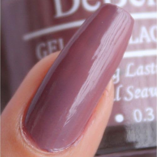 DeBelle Gel Nail Polish Majestique Mauve (Mauve Nail Paint)|Non UV - Gel Finish |Chip Resistant | Seaweed Enriched Formula| Long Lasting|Cruelty and Toxic Free| 8ml Glossy Finish