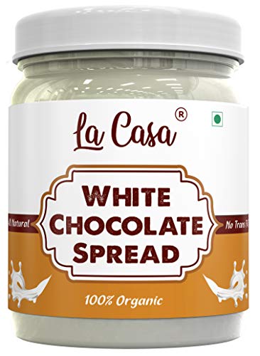 La Casa White Chocolate Spread | Vegetarian | All Natural Ganache | No Colors/Essence/Preservatives Used | 350 GMS |