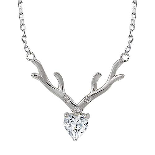 GIVA 925 Sterling Silver Anushka Sharma Zircon Deer Heart Pendant with Chain |Gifts for Girlfriend, Gifts for Women & Girls| With Certificate of Authenticity and 925 Stamp | 6 Month Warranty*