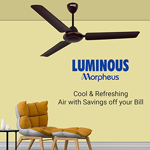 LUMINOUS Morpheus1200MM Star-rated BEE Certified Energy Efficient 52-Watt High Speed Ceiling Fan (Brown)