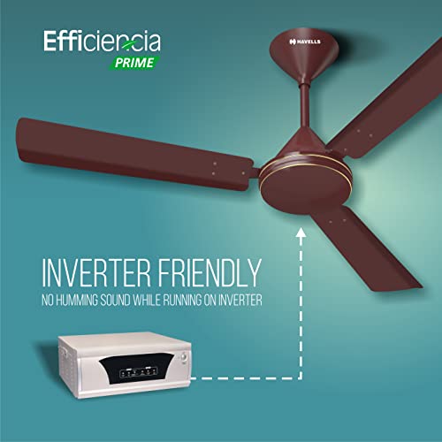 Havells 1200 mm Efficiencia Prime High Speed, BLDC Motor, Energy Efficient with Remote Control Ceiling Fan (Brown)