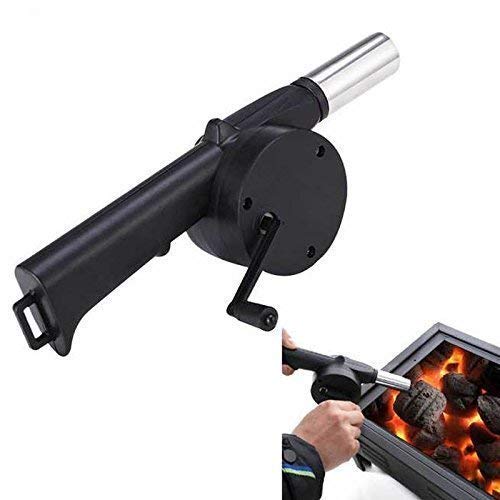 Portible Home Cooking Portable Manual BBQ Air Blower Fan Hand Crank Cooking Barbecue Tool for Outdoor Camping Picnic Charcoal Grill Campfire Fireplace (Pack of 1).