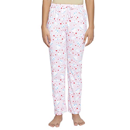 Real Basics Women's Cotton Printed Pyjama Pack of 2(RB-W-PJ(PS)-S-P2-Pink Print+Red Print)_Multicolor_S