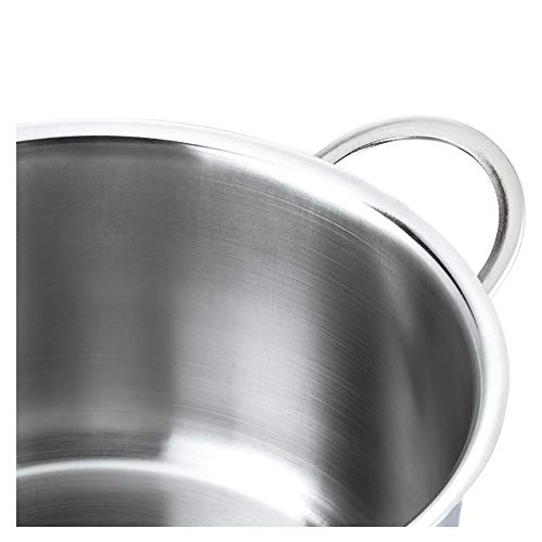 Vinod Tuscany Stainless Steel Casserole Set of 2 Pieces | Casserole with Glass Lid 2, 2.8 litre | Extra Deep, Dishwasher Safe, Less Energy | Gas & Induction Base | 2 Year Warranty