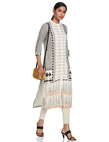 W for Woman Women's Synthetic Kurta (18AUW17468-59519_White_2XL (16))