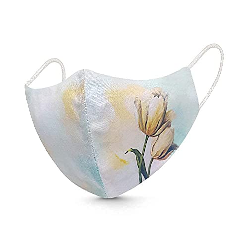 Pamirate ® Women's Without Valve 3 Layer Reusable Washable Digital Flower Printed Pure Cotton Face Mask (Pack of 6 Pcs, Fashion Flowers, Multicolour)