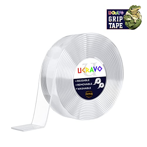 UCRAVO Double Sided Tape Heavy Duty - Multipurpose Removable Traceless Mounting Adhesive Tape for Walls，Washable Reusable Strong Sticky Strips Grip Tape