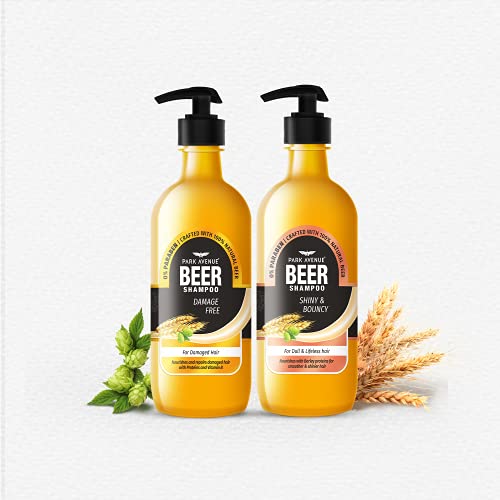 Park Avenue Beer shampoo for Shiny And Bouncy hair, with Hops, Barley, Proteins and Vit. B, 650ml, 670g