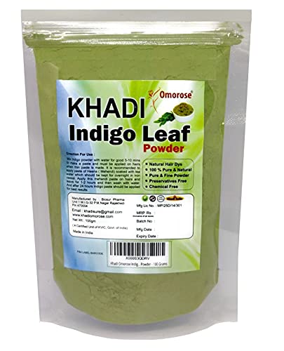 Khadi Omorose Indigo Leaf Powder For Hair (100 Grams) (Pack of 1)