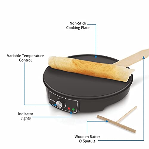 Glen Electric Dosa Maker Machine,1000 Watt Black 30cm (SA-3038) Black, 2 Years Warranty