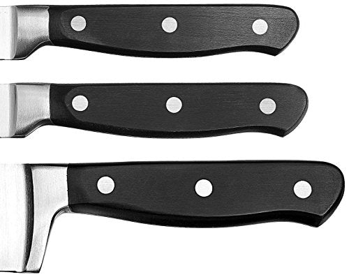 Amazon Brand - Solimo Premium High-Carbon Stainless Steel Kitchen Knife Set, 3-Pieces, Silver