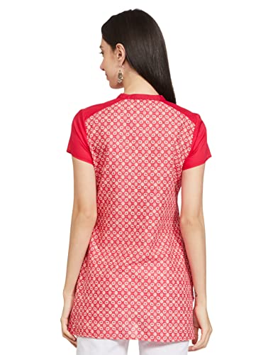 Aurelia Women's Cotton Regular Kurti (20CRA30255-502765_Skipetrol Red_L)