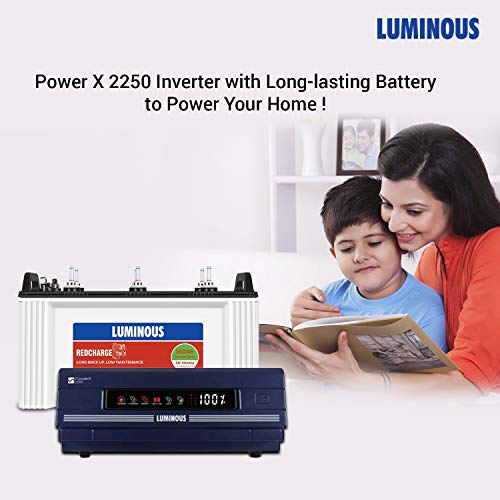 Luminous Inverter & Battery Combo (PowerX 2250 Pure Sine Wave 2000VA/24V Inverter, Red Charge RC 18000ST Short Tubular 150Ah Battery) for Home, Office & Shops