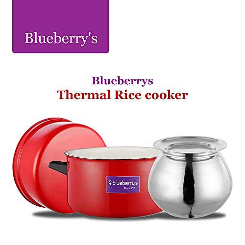 Blueberry's 1.5 Kg Aluminum Choodarapetty Thermal Rice Cooker with Gasket,Induction Based Inner Pot,Made in INDIA