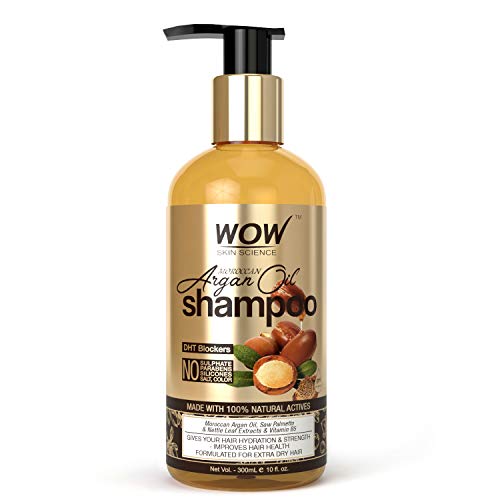 WOW Skin Science Moroccan Argan Oil Shampoo For Dry Hair/Dandruff/Hair Loss/Hair Growth/Frizzy Hair - 300 ml