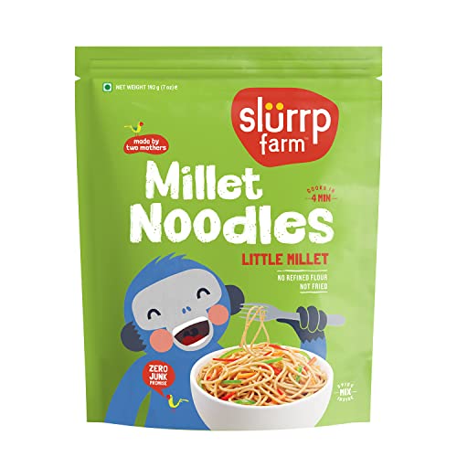 SLURRP FARM Little Millet Noodles – No Maida, Not Fried, 192 G, Vegetarian, 0.42328754304 grams