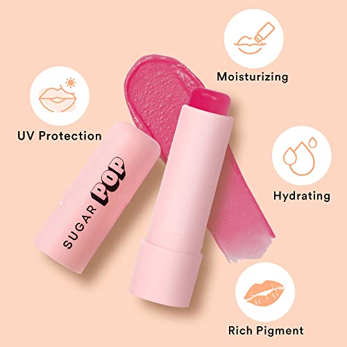 SUGAR POP Nourishing Lip Balm 06 Strawberry - 4.5 gms – Tinted Lip Moisturizer for Dry and Chapped Lips, Enriched with Castor Oil, Intense Hydration and UV protection