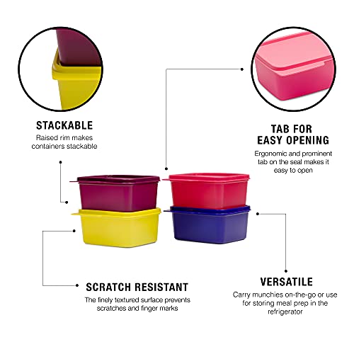 tupperware. Plastic Container - 500ml, 4 Pieces, Multicolour