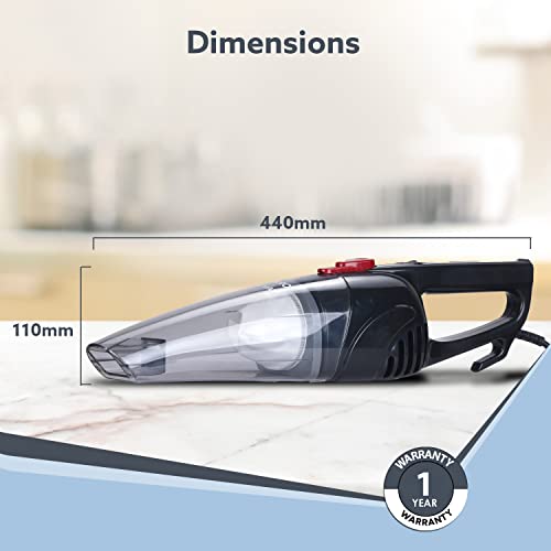 AGARO Regal 800 Watts Handheld Vacuum Cleaner,For Home Use,Dry Vacuuming,6.5 Kpa Suction Power,Lightweight,Lightweight&Durable Body,Small/Mini Size ( Black),0.8 Liter,Cloth