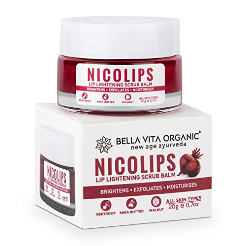 Bella Vita Organic NicoLips Lip Scrub Balm Brightening Dark Lips for Men and Women Dry Lips/Smoker/Chapped Lip & Lipstick Stains Removal Lipcare, 20 g