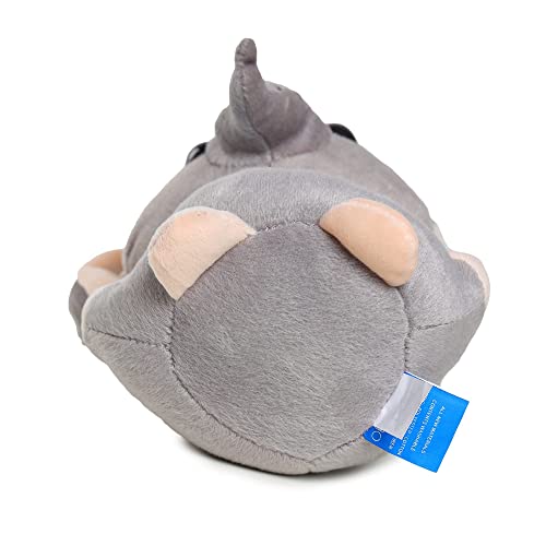 Webby Soft Animal Plush Elephant Toy 20cm, Blue & Grey