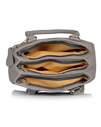 Fostelo Women's Westside Faux Leather Handbag (Grey) (Large)