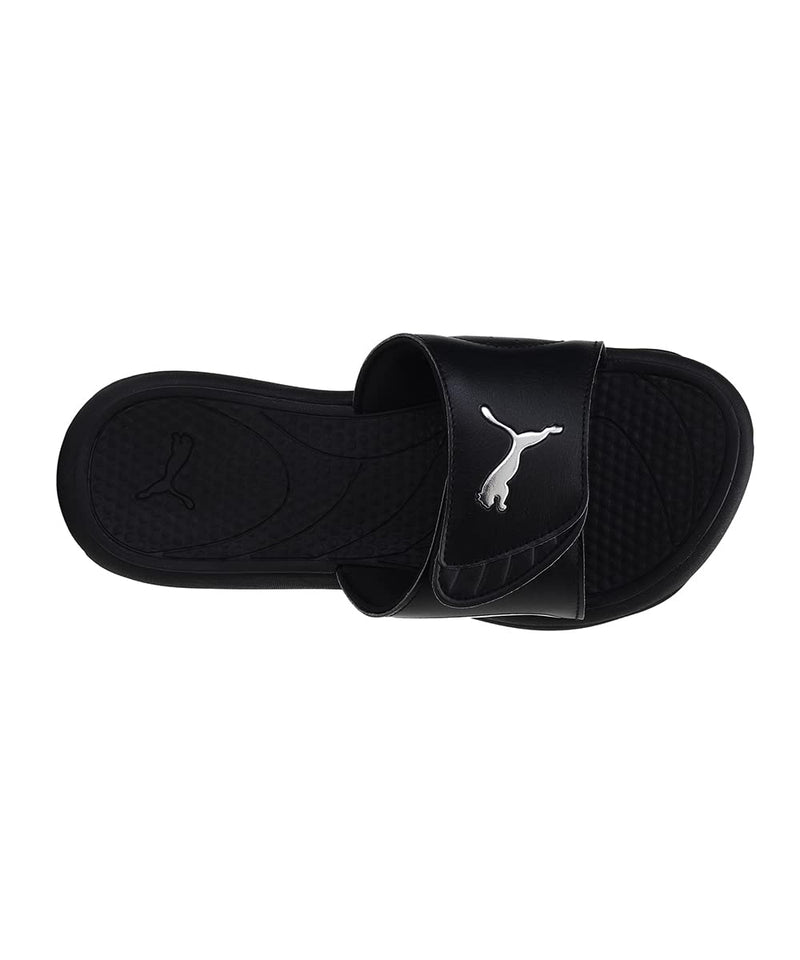 Puma Women's Royalcat Comfort WNS Black Silver Slides-7 Kids UK (37228101)