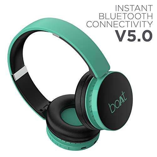 boAt Rockerz 370 On Ear Bluetooth Headphones with mic, Upto 12 Hours Playtime, Cozy Padded Earcups and Bluetooth v5.0(Gregarious Green)