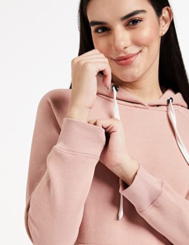 Amazon Brand - Symbol Women's Cotton Blend Hooded Neck Sweatshirt (AW18WNSSW02_Murky Pink_Medium_Dusky Pink_M)