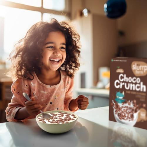 Slurrp Farm Choco Crunch Chocolate Cereal | No Maida, No Refined Sugar, No Added Colour | Ragi Stars and Moons | Healthy Breakfast for Kids | 400 g