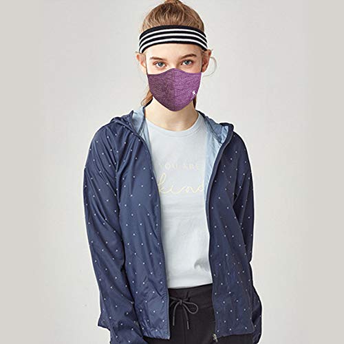 Giordano Sports Dri-fit Anti Pollution 6 Layer Reusable Outdoor Face Mask (Navy, Grey, Burgundy, Purple)- Pack of 4