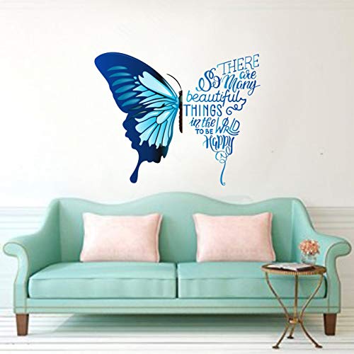 Decal O Decal' Blue Butterfly with Motivational Quotes ' Wall Stickers