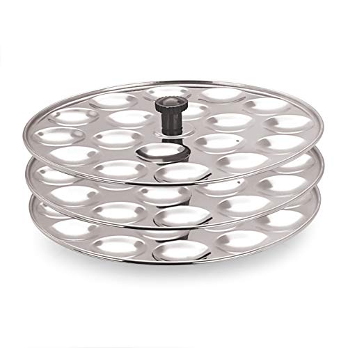 Eleven Rings Mini Idli 3 Plates Stainless Steel Idli Stand/Idli Maker Makes 54 Mini Idlis at Once. (3 Plate Mini Idli)