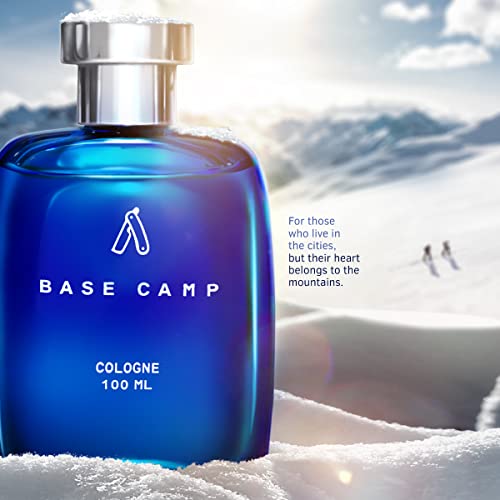 Ustraa Base Camp Cologne - 100 ml - Perfume for Men | Cool, Crisp Fragrance of the Mountains | Long-lasting | Zingy, Aquatic Notes with Fresh Masculine Fragrance