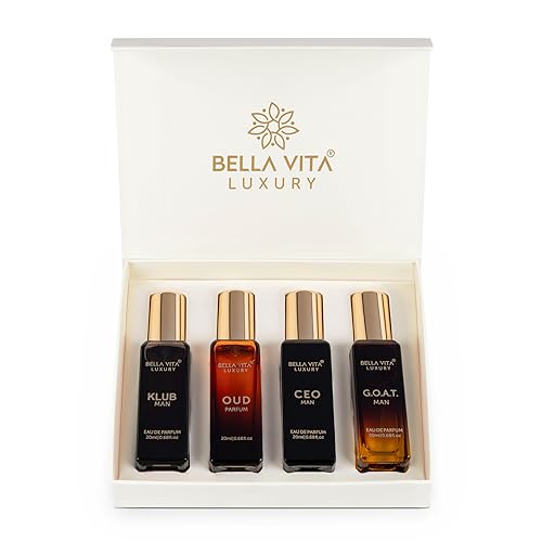 Bella Vita Luxury Man Perfume Gift Set 4 x 20 ml for Men with KLUB, OUD, CEO, G.O.A.T Perfume | Woody, Citrusy Long Lasting EDP Fragrance Scent