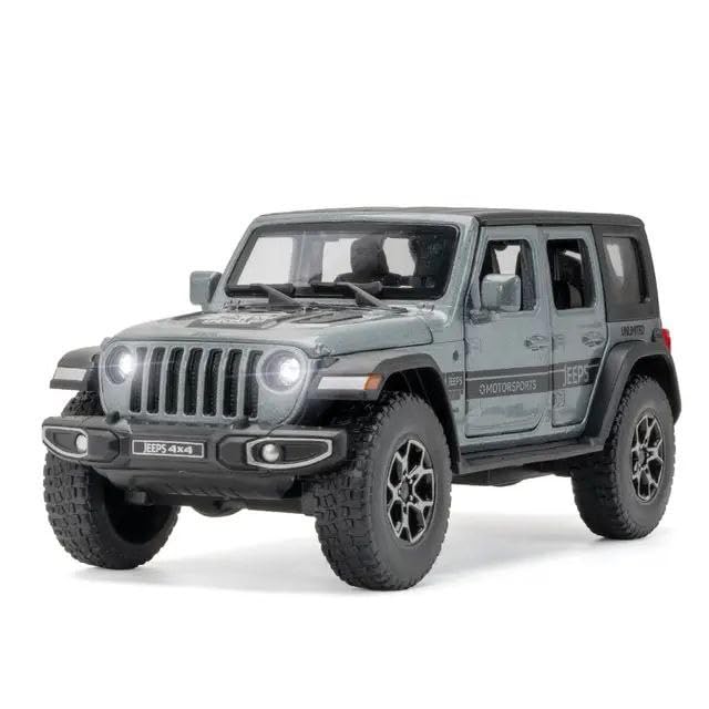 FEXXA 1:32 Scale Wrangler Rubicon Jeep Exclusive Alloy Metal Pull Back Die-cast Car Model with Sound Light Mini Auto Toy for Kids Metal Model Toy Car with Sound and Light?New Version? (Multicolor)