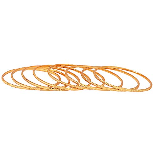 Shining Diva Fashion Set Of 8 Latest Traditional Design One Gram Gold Plated Bangle for Women (Golden) (11712b_2.6)