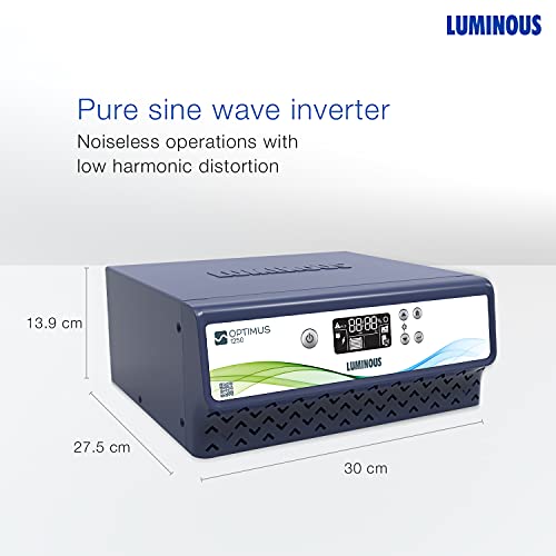 Luminous Optimus 1250 Pure Sine Wave 1100VA/12V Inverter for Home, Office and Shops (supports 1 inverter battery of 12V)