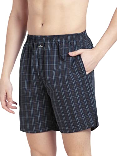 Jockey 1223 Men's Super Combed Mercerized Cotton Woven Checkered Boxer Shorts with Side Pocket (Pack of 2)_Multi Colour Check01_L