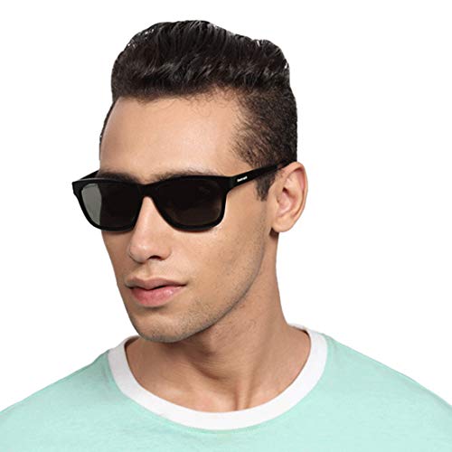 Fastrack Men's 100% UV protected Black Lens Square Sunglasses