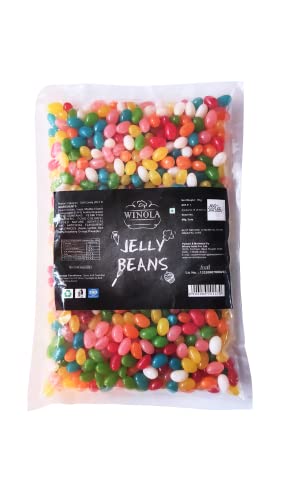 Winola Jelly Beans 100% Veg, Gelatine Free (1 kg), Mixed Fruit