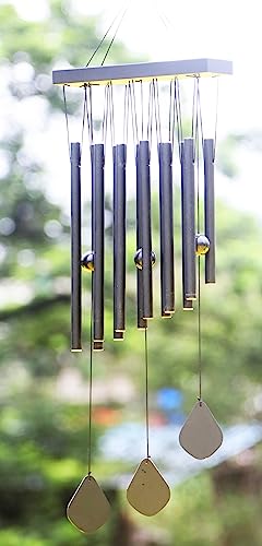 Paradigm Pictures Wind Chimes for Home Positive Energy for Balcony Bedroom (Black 12 Pipe)