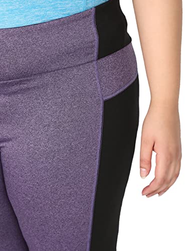 CHKOKKO Women Plus Size Yoga Gym Sport Workout Capri Self Purple XXL